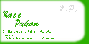 mate pakan business card